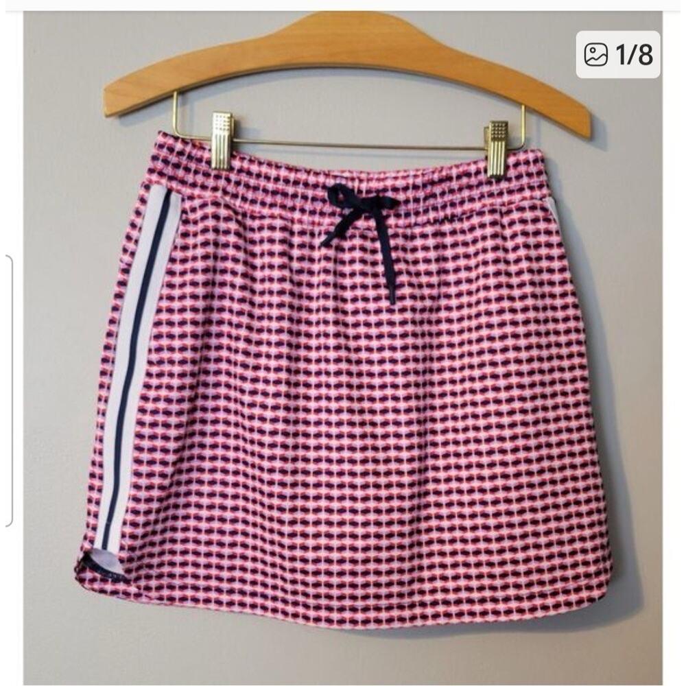 Lady Hagan Off to the Races Red/White/Blue Print Mini Golf Tennis Skort Size XS